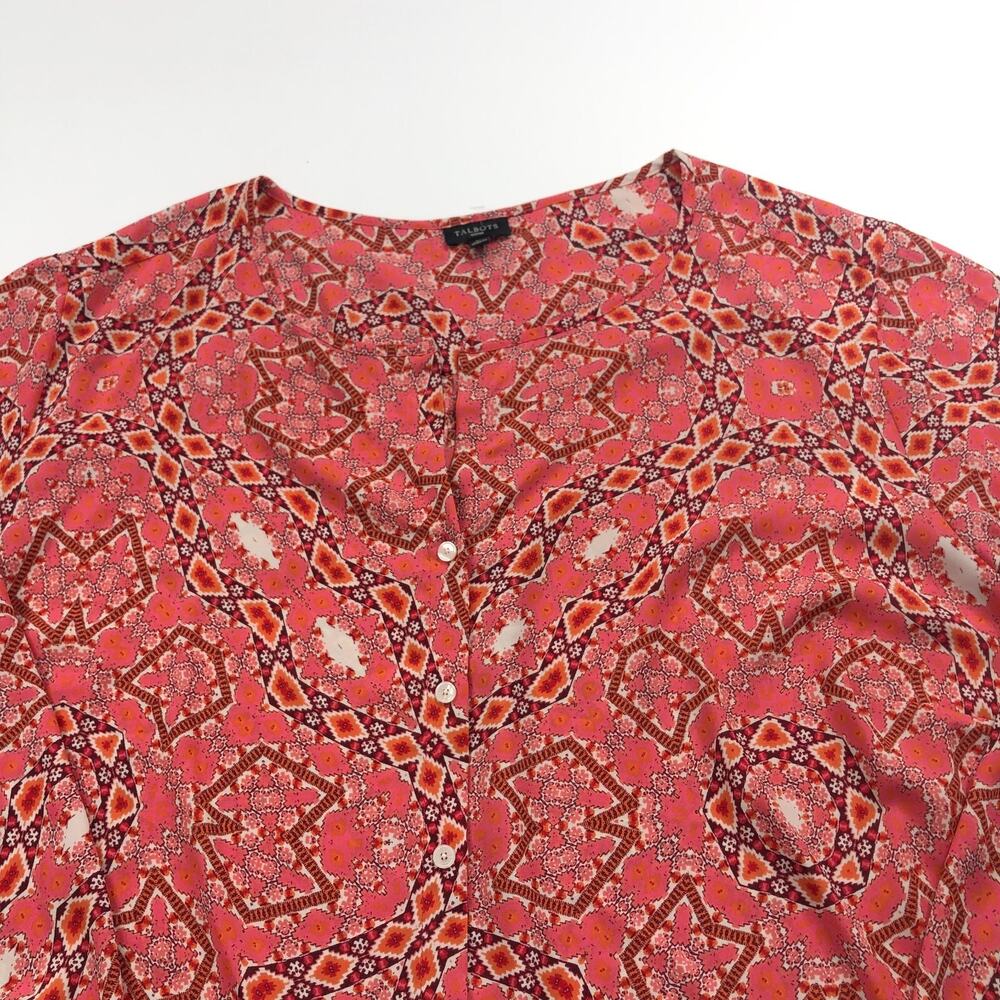 Talbots Plus 3x All Over Print Polyester Button L… - image 4